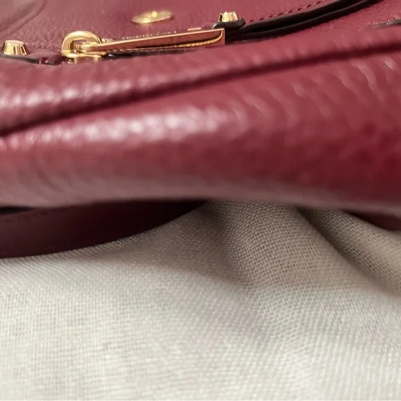 Michael Kors Evie leather medium shoulder bag with flap in Burgundy EC - Picture 8 of 12